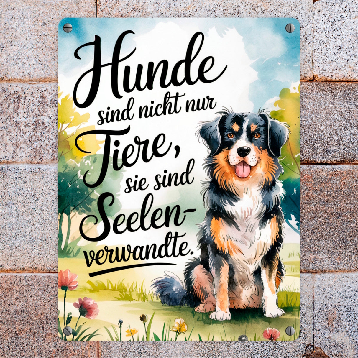 Hunde sind Seelenverwandte Metallschild in 15x20 cm