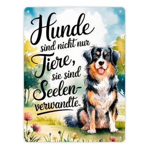 Hunde sind Seelenverwandte Metallschild in 15x20 cm