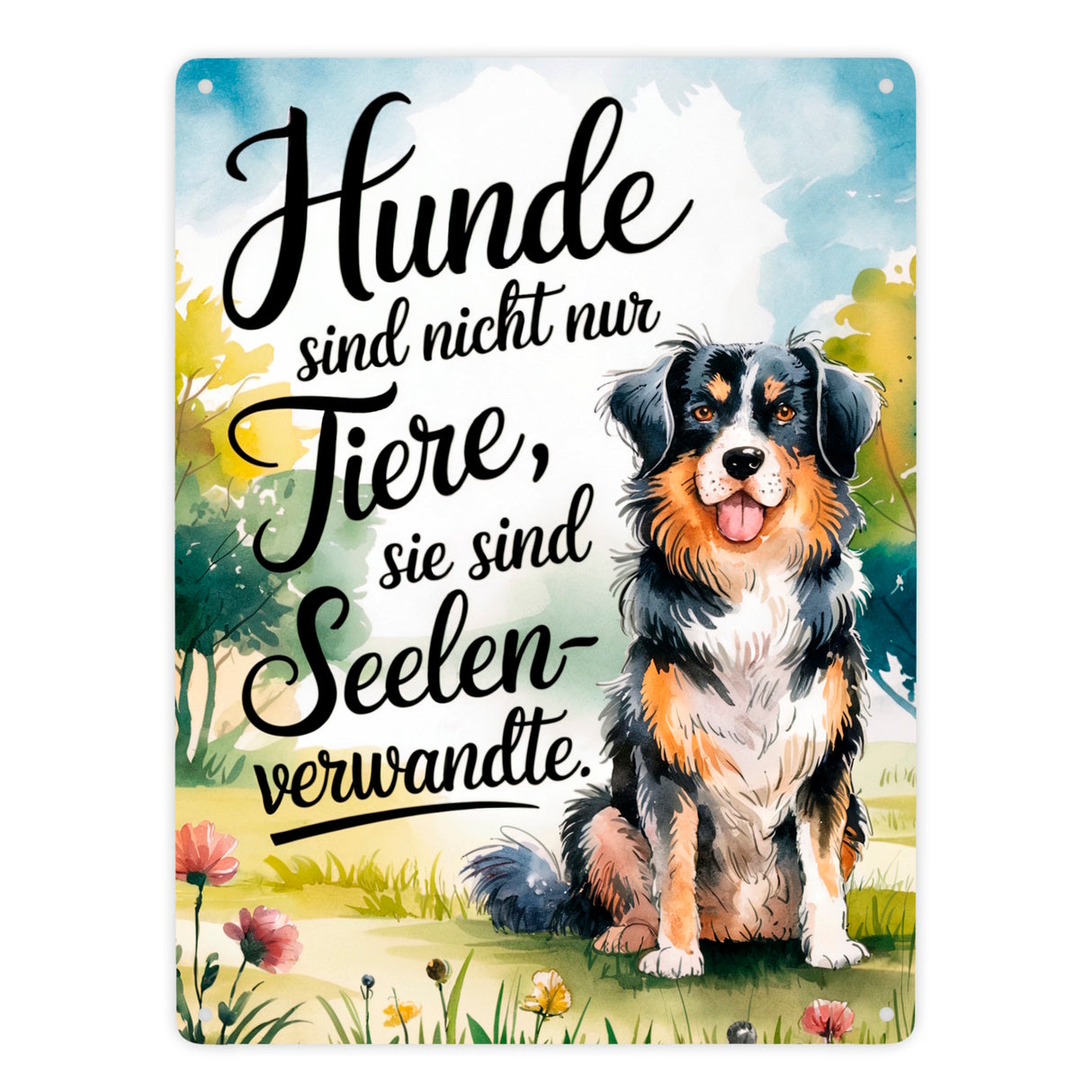 Hunde sind Seelenverwandte Metallschild in 15x20 cm