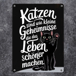 Katzen machen das Leben schöner Metallschild in 15x20 cm