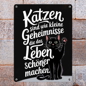 Katzen machen das Leben schöner Metallschild in 15x20 cm