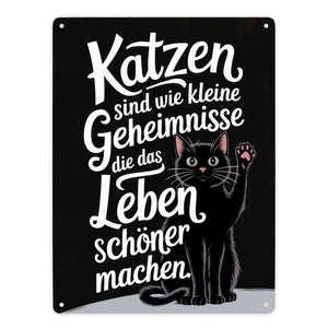 Katzen machen das Leben schöner Metallschild in 15x20 cm