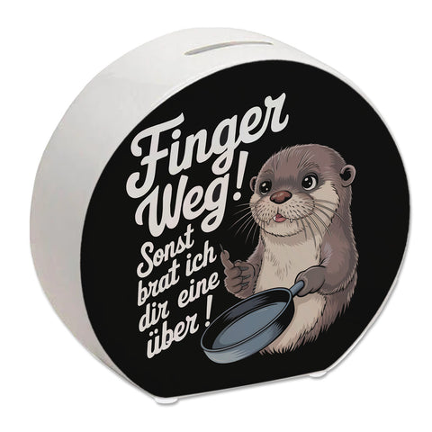 Otter mit Pfanne - Finger weg Spardose