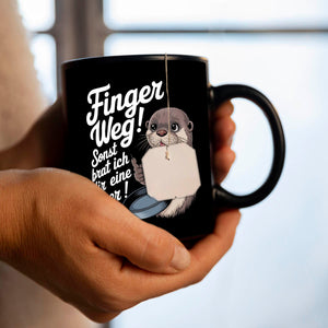 Otter mit Pfanne - Finger weg Tasse