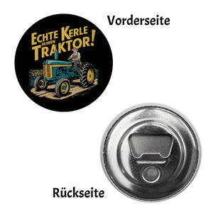 Bauer auf grünem Traktor - Echte Kerle fahren Traktor Magnet