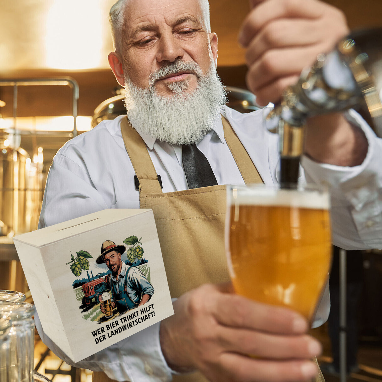 Wer Bier trinkt hilft der Landwirtschaft Spardose