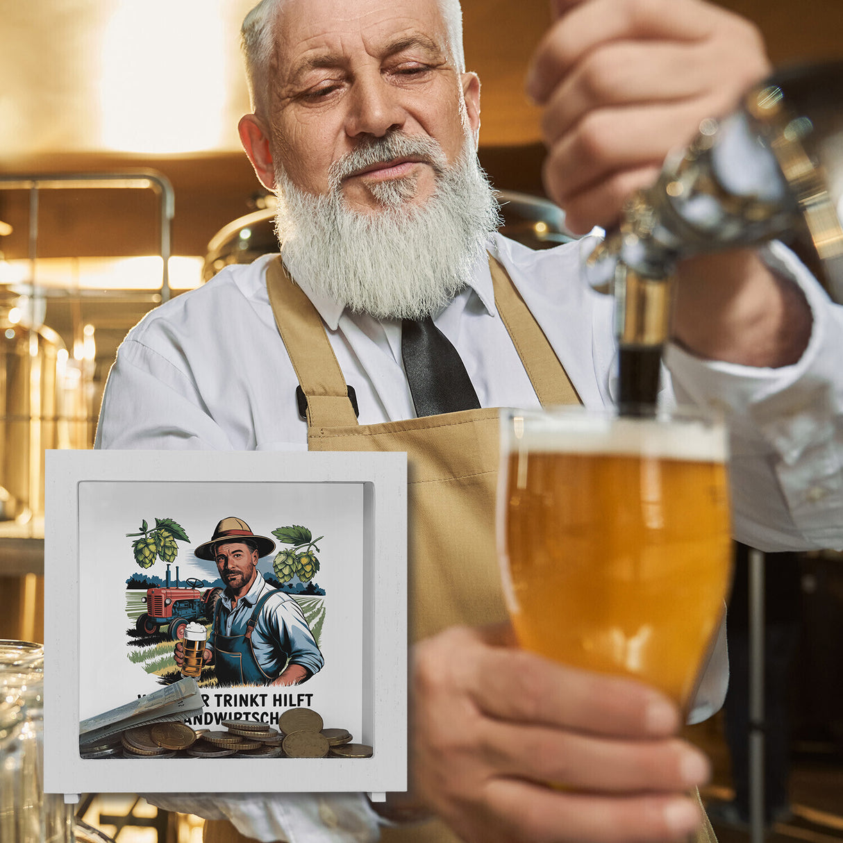 Wer Bier trinkt hilft der Landwirtschaft Spardose