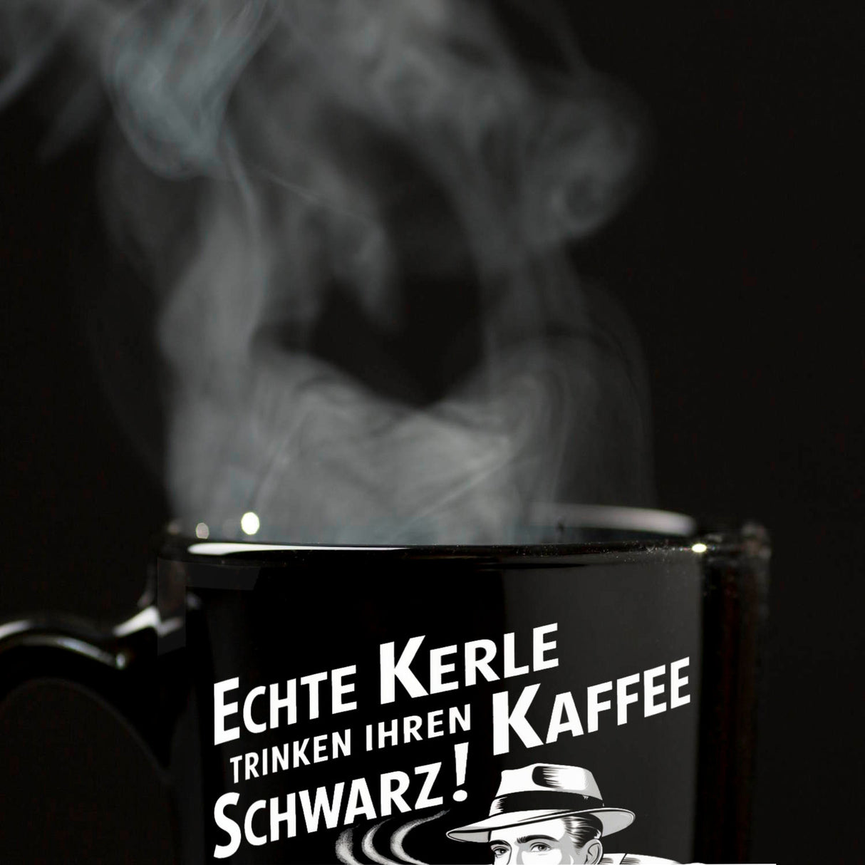 Echte Kerle trinken Kaffee schwarz Tasse mit Gentleman