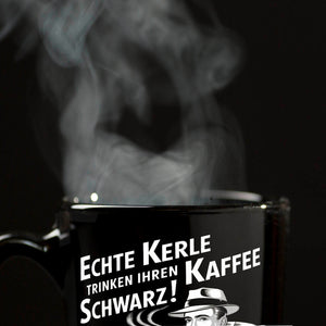 Echte Kerle trinken Kaffee schwarz Tasse mit Gentleman