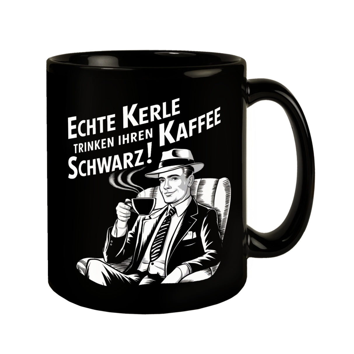 Echte Kerle trinken Kaffee schwarz Tasse mit Gentleman