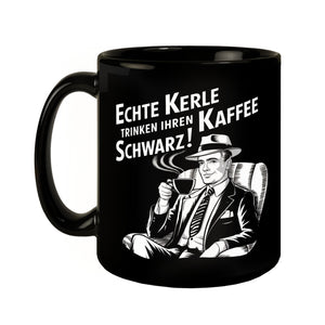 Echte Kerle trinken Kaffee schwarz Tasse mit Gentleman