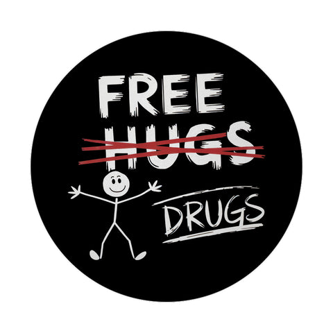 Free Hugs - Drugs Magnet mit Strichmännchen