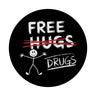 Free Hugs - Drugs Magnet mit Strichmännchen