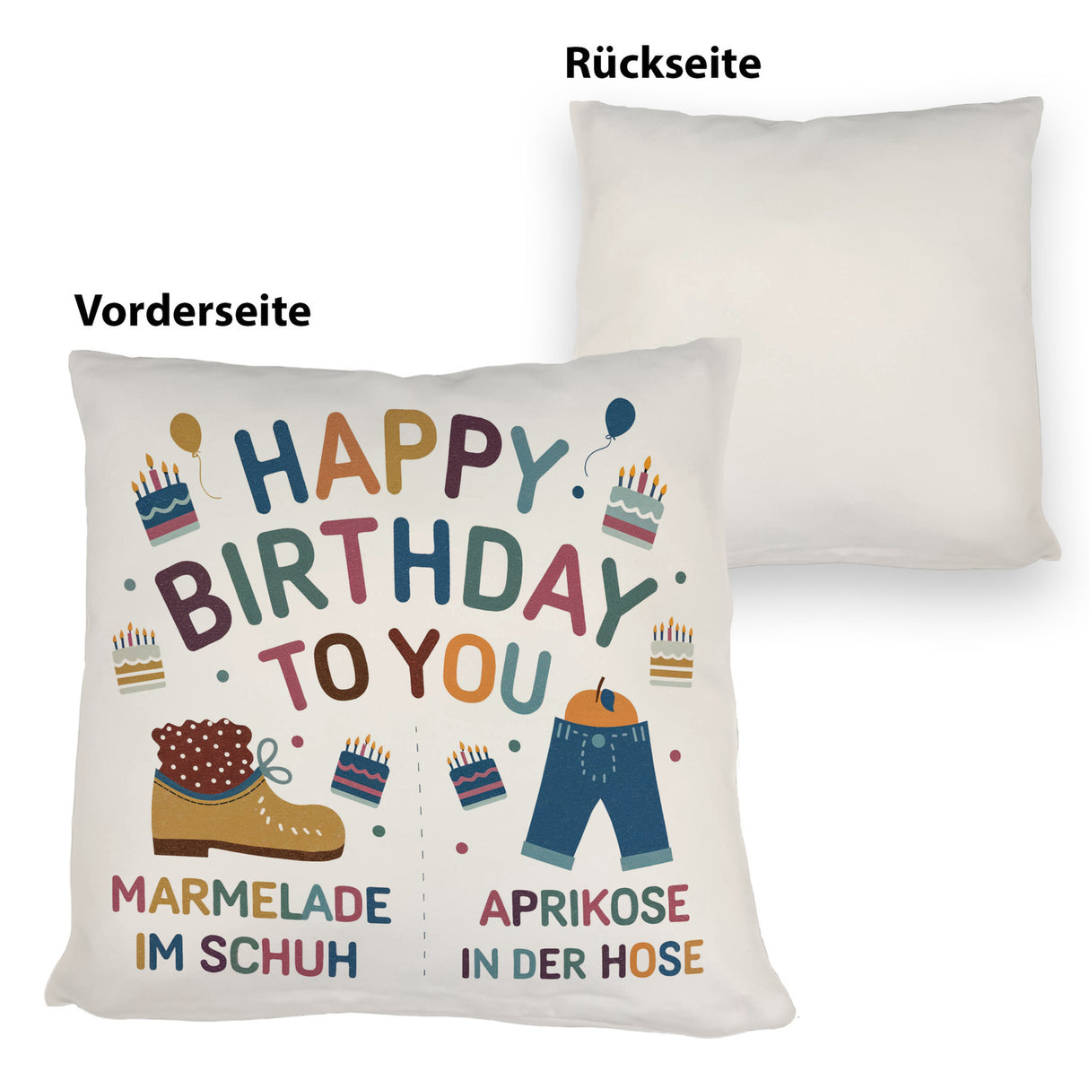 Happy Birthday to you Marmelade im Schuh Kissen