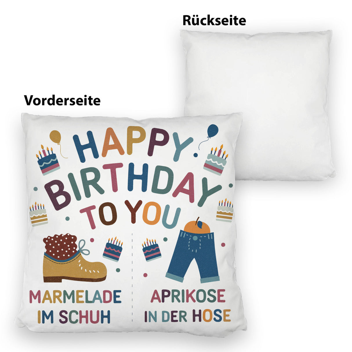 Happy Birthday to you Marmelade im Schuh Kissen