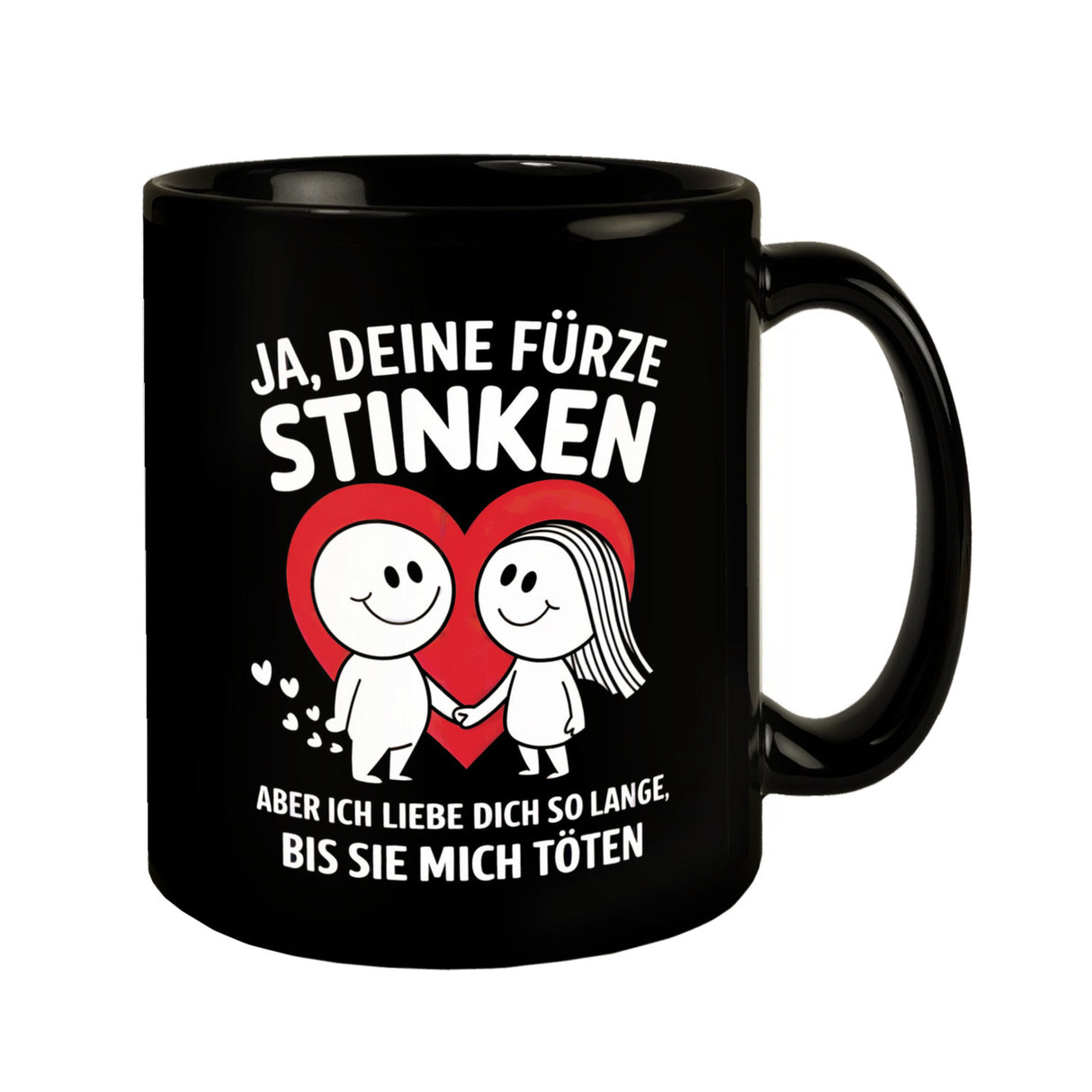 Lächelndes Paar - Deine Fürze stinken Tasse