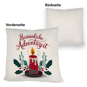 Rote Kerze Weihnachts Kissen Besinnliche Adventszeit