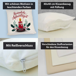 Rote Kerze Weihnachts Kissen Besinnliche Adventszeit