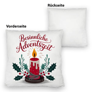 Rote Kerze Weihnachts Kissen Besinnliche Adventszeit