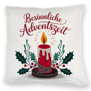 Rote Kerze Weihnachts Kissen Besinnliche Adventszeit