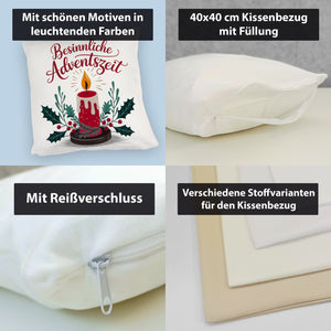 Rote Kerze Weihnachts Kissen Besinnliche Adventszeit