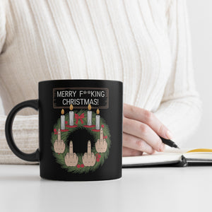 Adventskranz Merry F**king Christmas Tasse