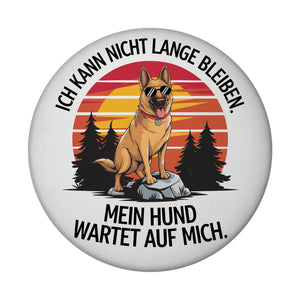 Deutscher Schäferhund mit Sonnenbrille Magnet - Mein Hund wartet auf mich