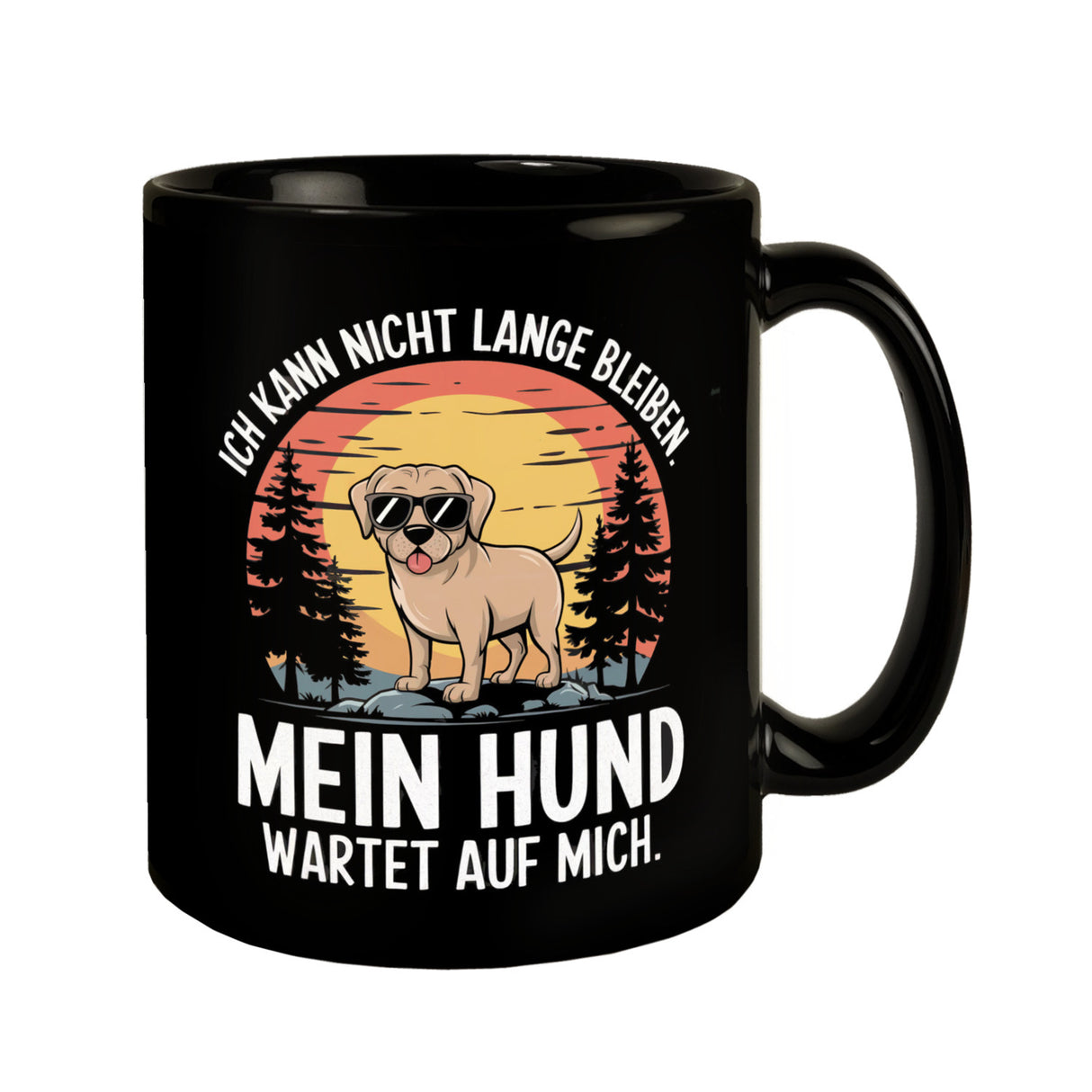 Labrador mit Sonnenbrille - Hund wartet auf mich Tasse