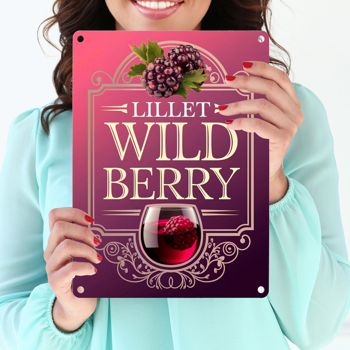 LILLET WILD BERRY Metallschild in 15x20 cm