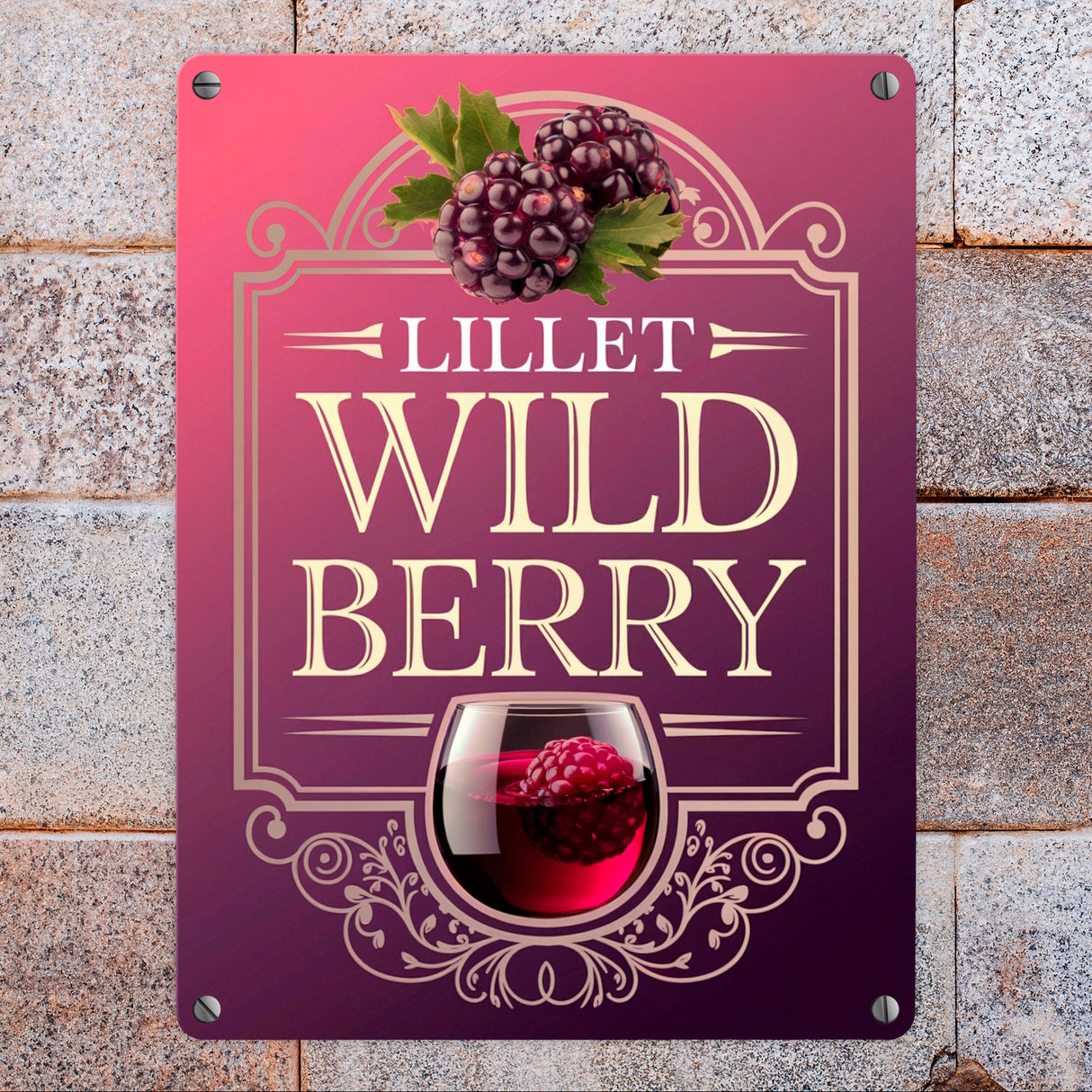 LILLET WILD BERRY Metallschild in 15x20 cm