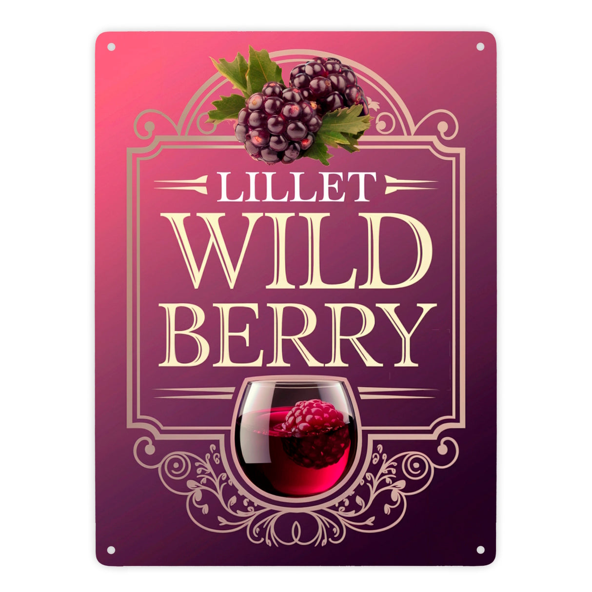 LILLET WILD BERRY Metallschild in 15x20 cm