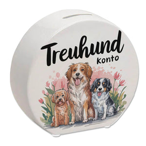 drei niedliche Hunde Spardose - Treuhund Konto