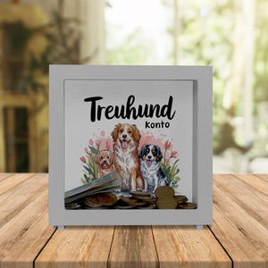 drei niedliche Hunde Spardose - Treuhund Konto