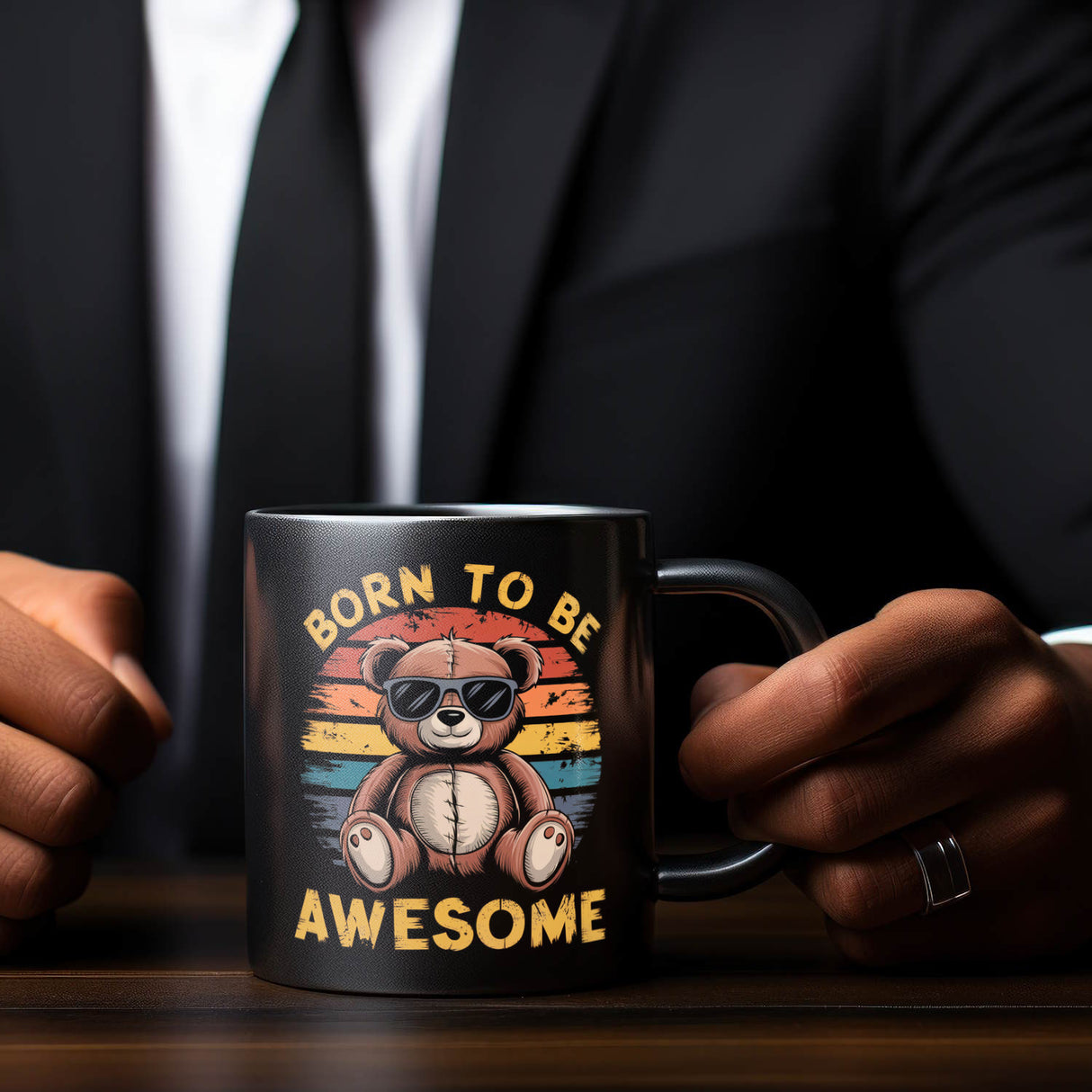 Bär mit Sonnenbrille - Born to be awesome Tasse