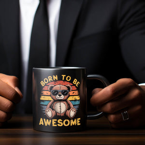 Bär mit Sonnenbrille - Born to be awesome Tasse