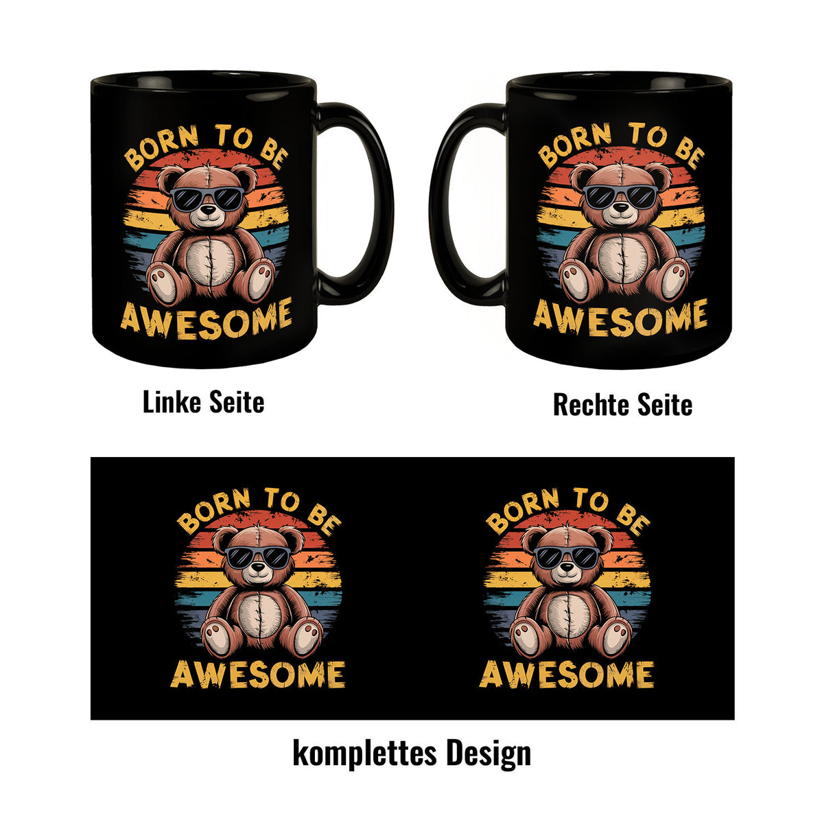 Bär mit Sonnenbrille - Born to be awesome Tasse