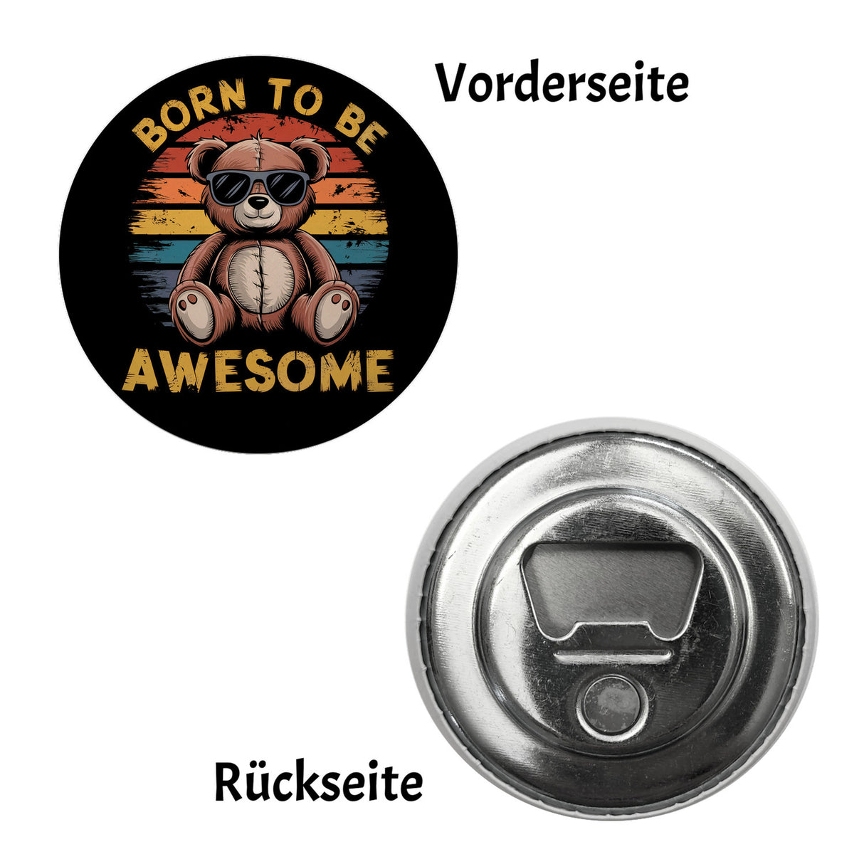 Bär mit Sonnenbrille - Born to be awesome Magnet