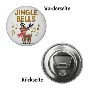 Rentier mit rotem Schal - JINGLE BELLS Magnet