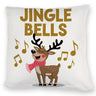 Rentier mit rotem Schal - JINGLE BELLS Kissen