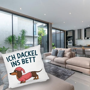 Dackel im Hemd - Ich dackel ins Bett Kissen