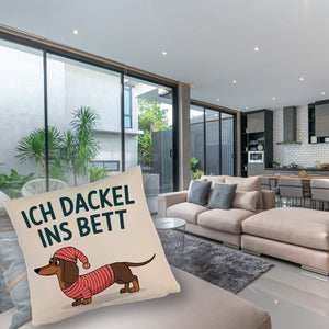 Dackel im Hemd - Ich dackel ins Bett Kissen