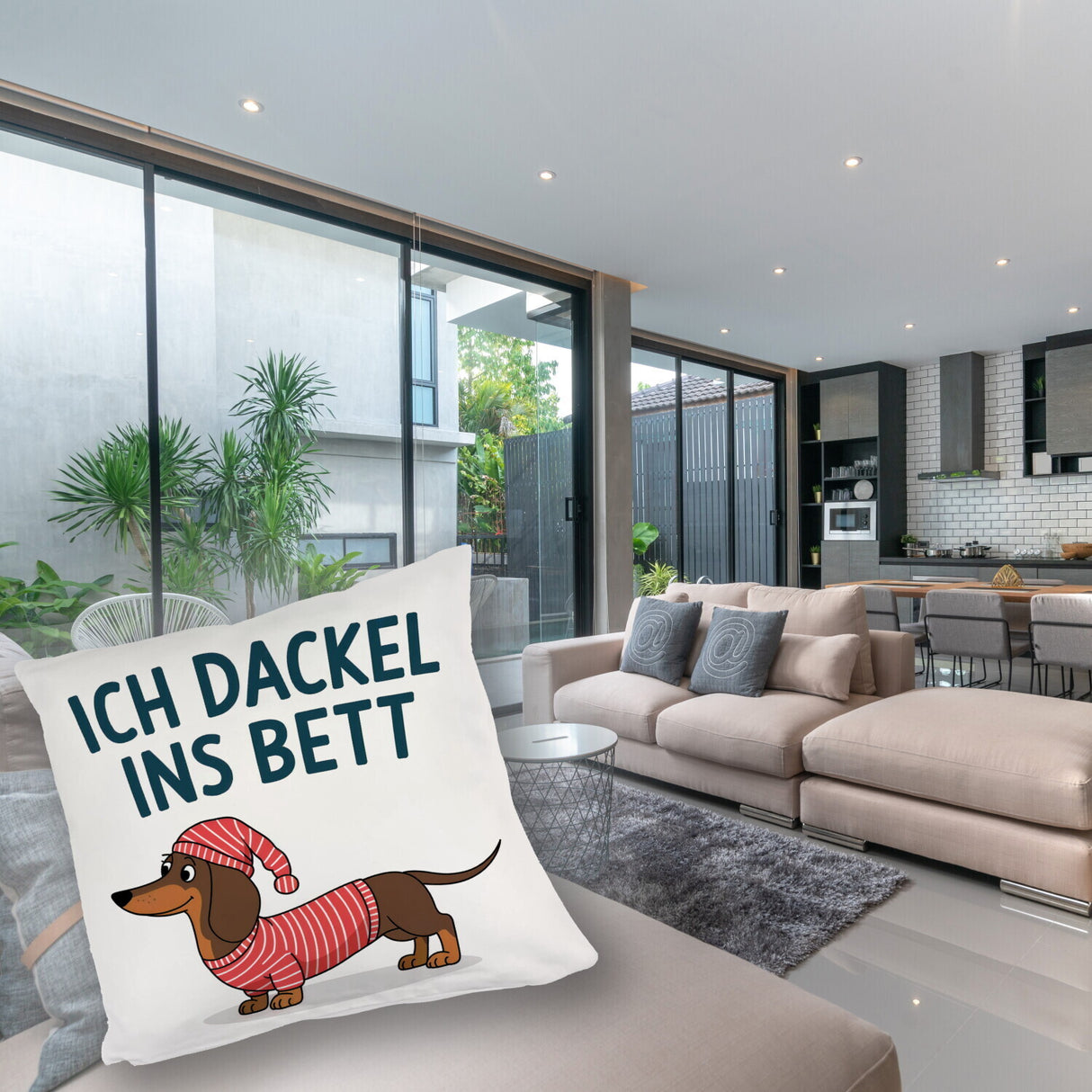 Dackel im Hemd - Ich dackel ins Bett Kissen