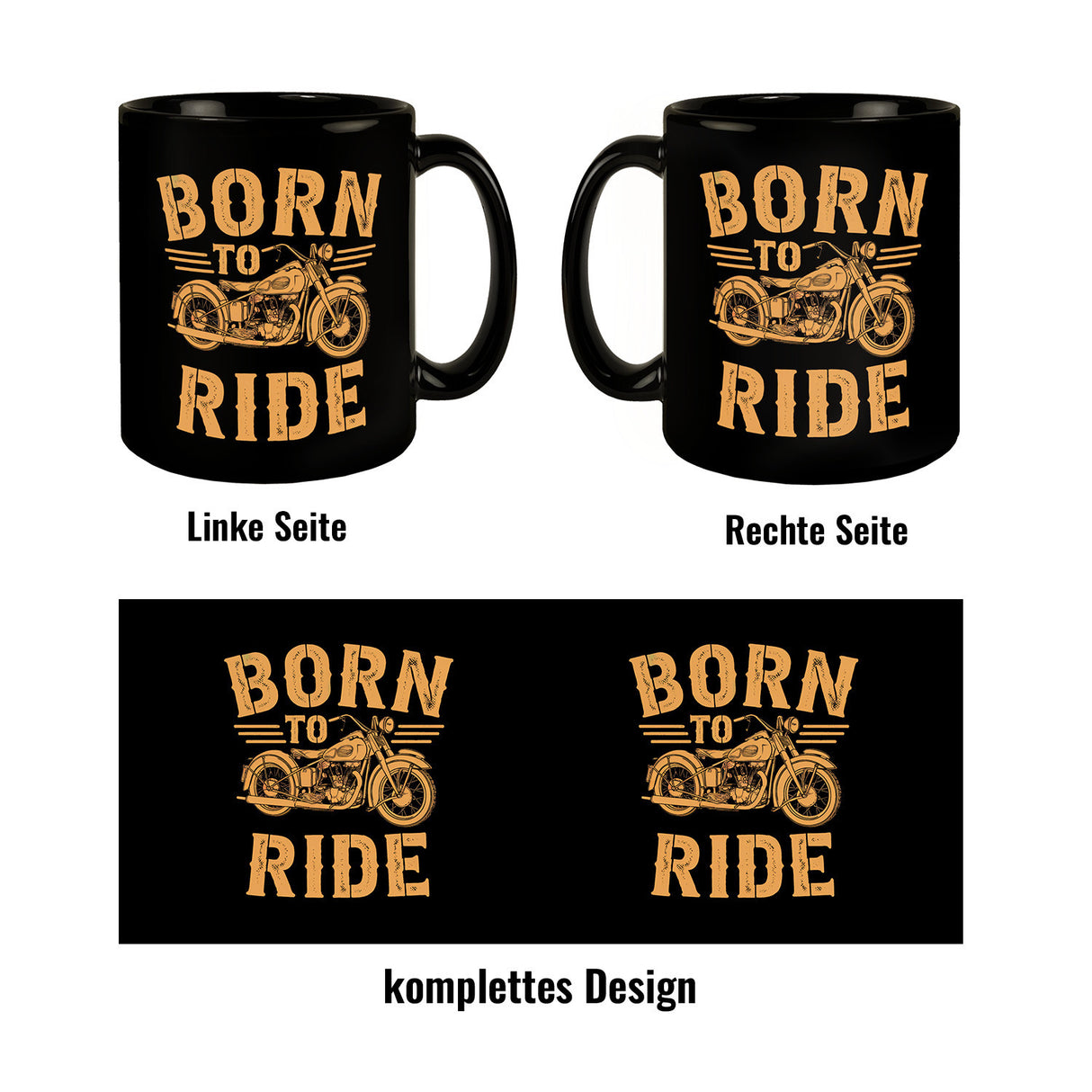 Vintage-Motorrad Born to Ride Tasse