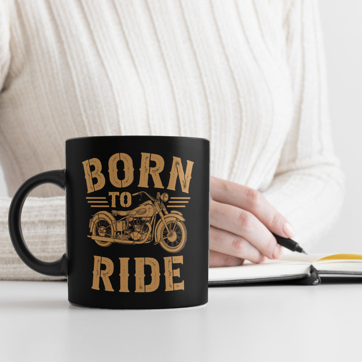 Vintage-Motorrad Born to Ride Tasse