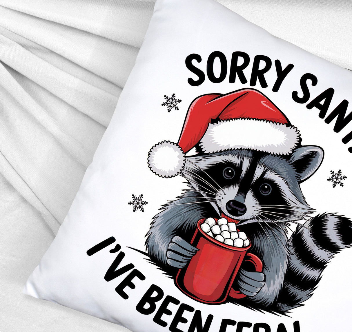 Weihnachts-Waschbär - Sorry Santa Kissen