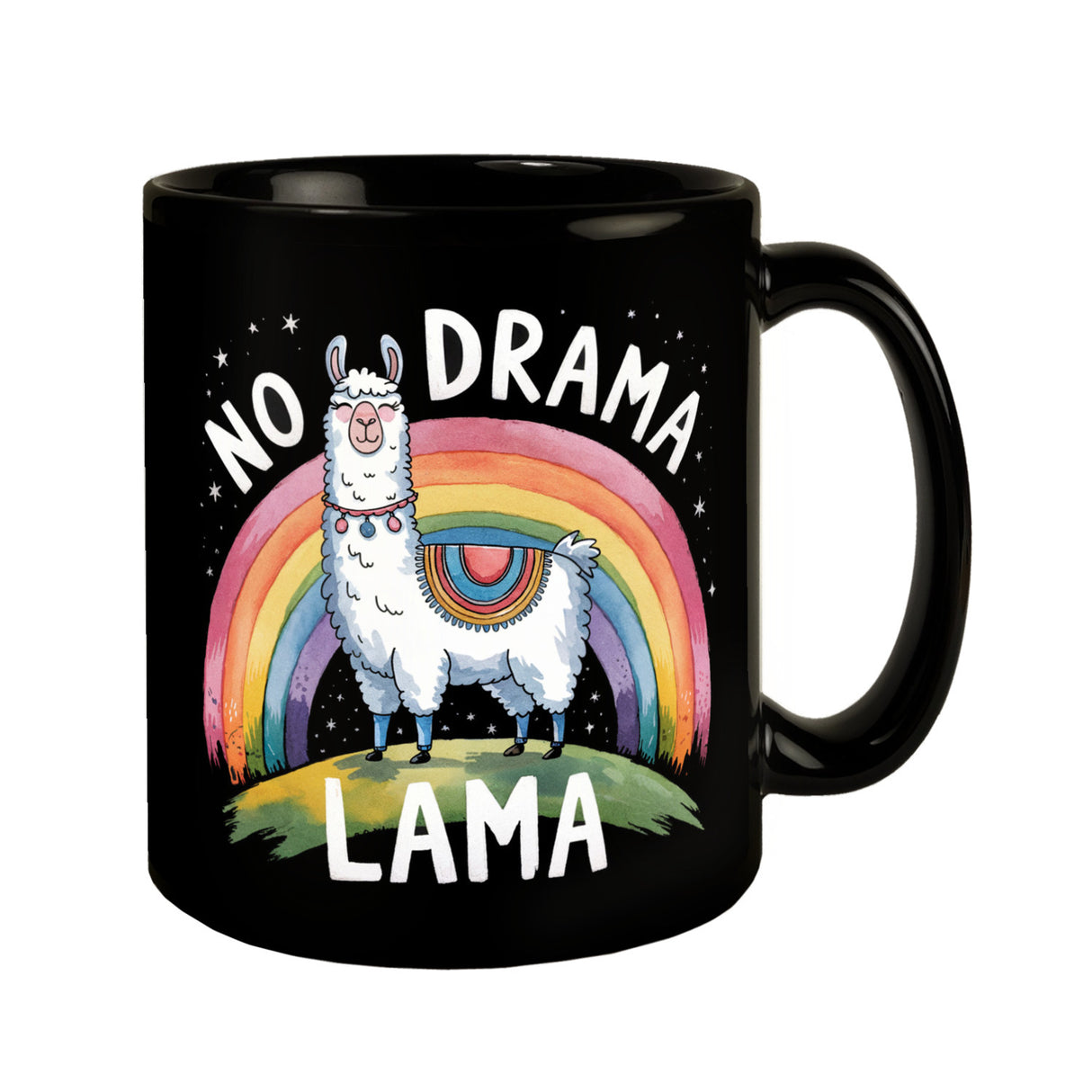 Lama mit Regenbogen - No Drama Lama Tasse