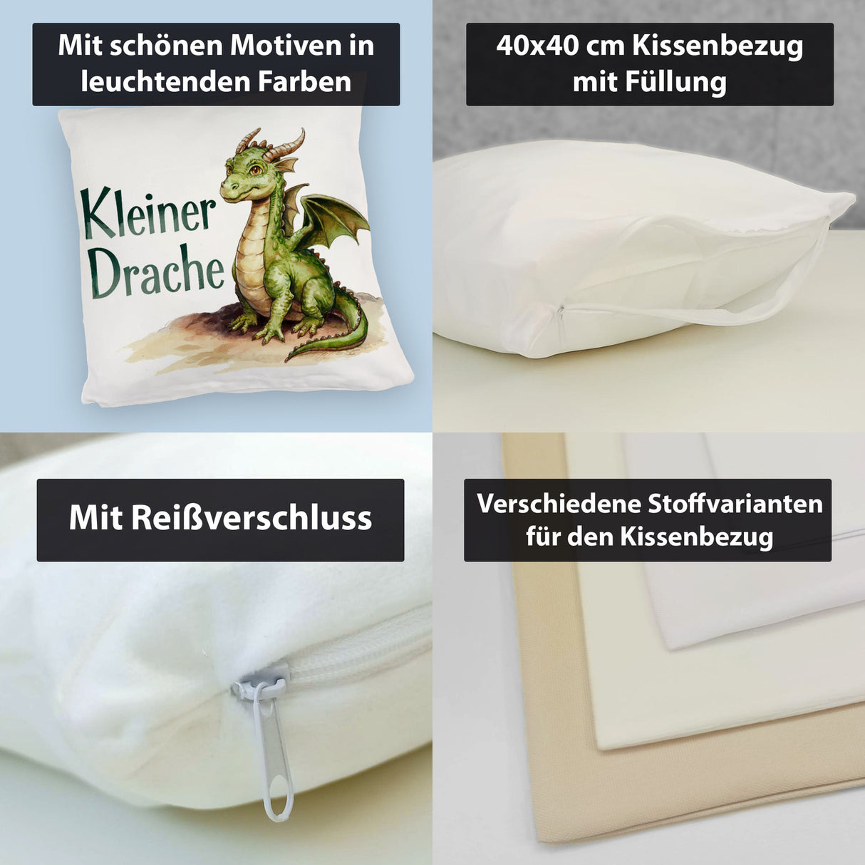 niedlicher grüner kleiner Drache Kissen