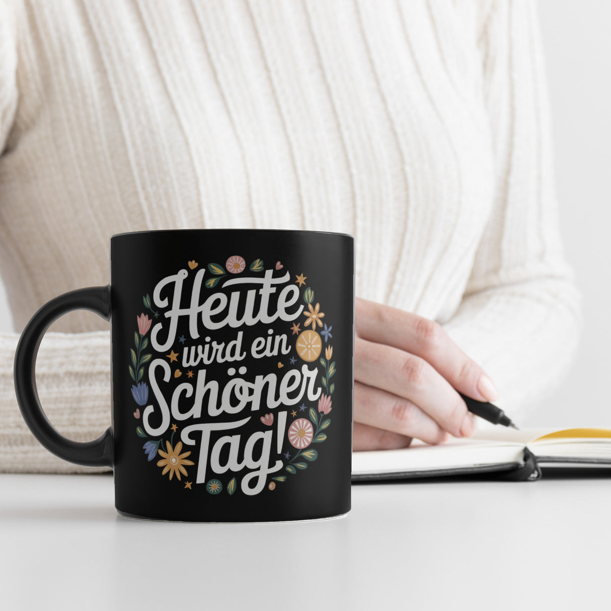 Bunte Blumen - Schöner Tag Tasse