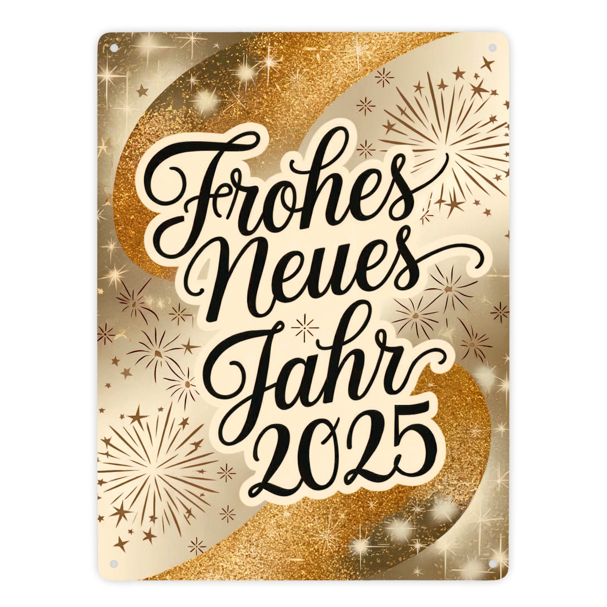 Frohes Neues Jahr 2025 Metallschild in 15x20 cm