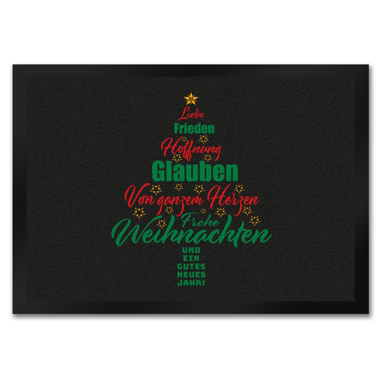 Christbaum Fußmatte in 35x50 cm mit Spruch Frohe Weihnachten und gutes neues Jahr